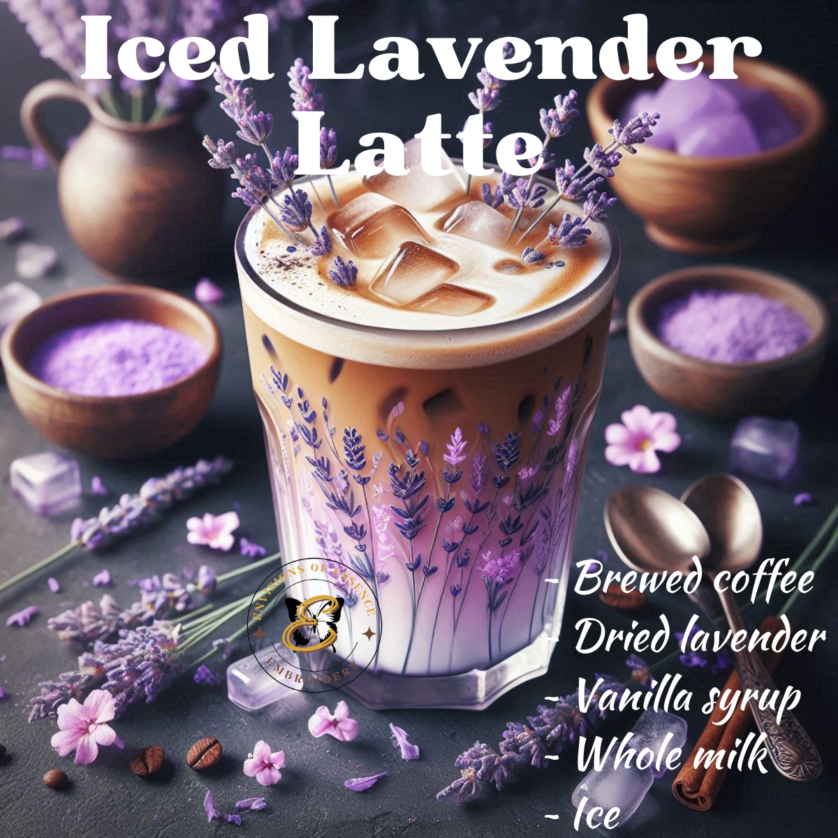 4-Piece Set Herbal & Fruity Mixed Flavored Ice-Coffee Recipe Coasters