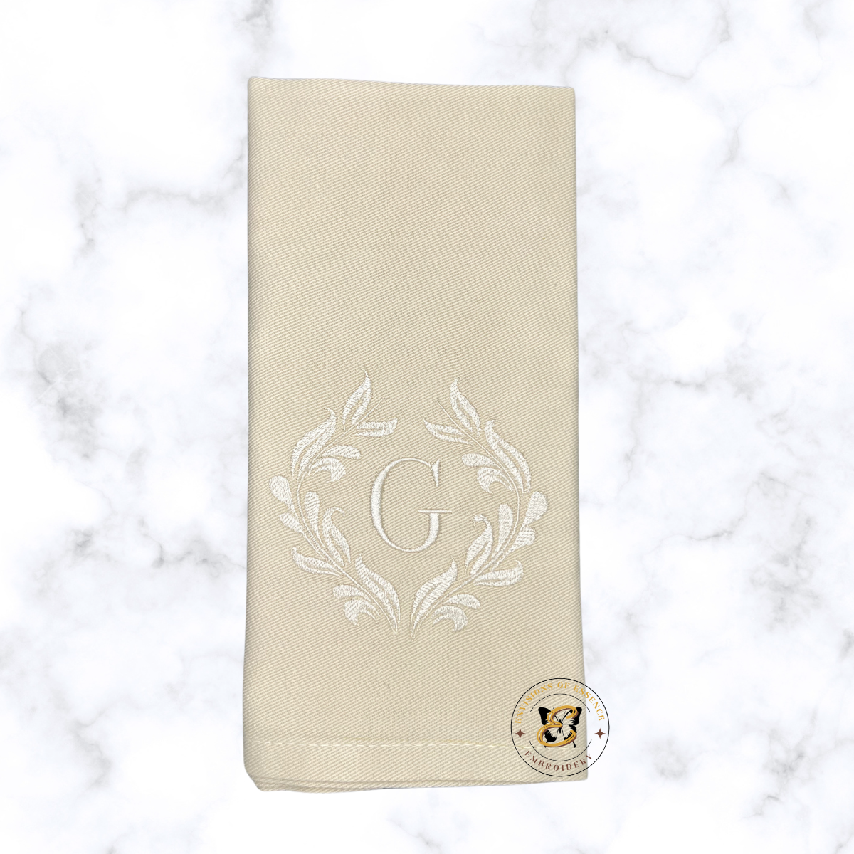 Elegant Monogrammed Linen Dinner Napkins