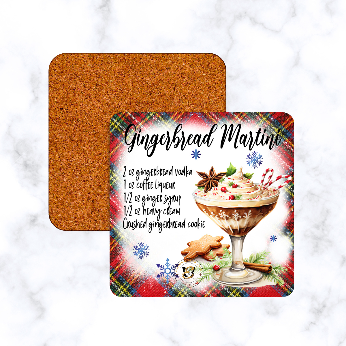 Timeless Holiday Mixed Cocktail Recipe Coaster Set #3