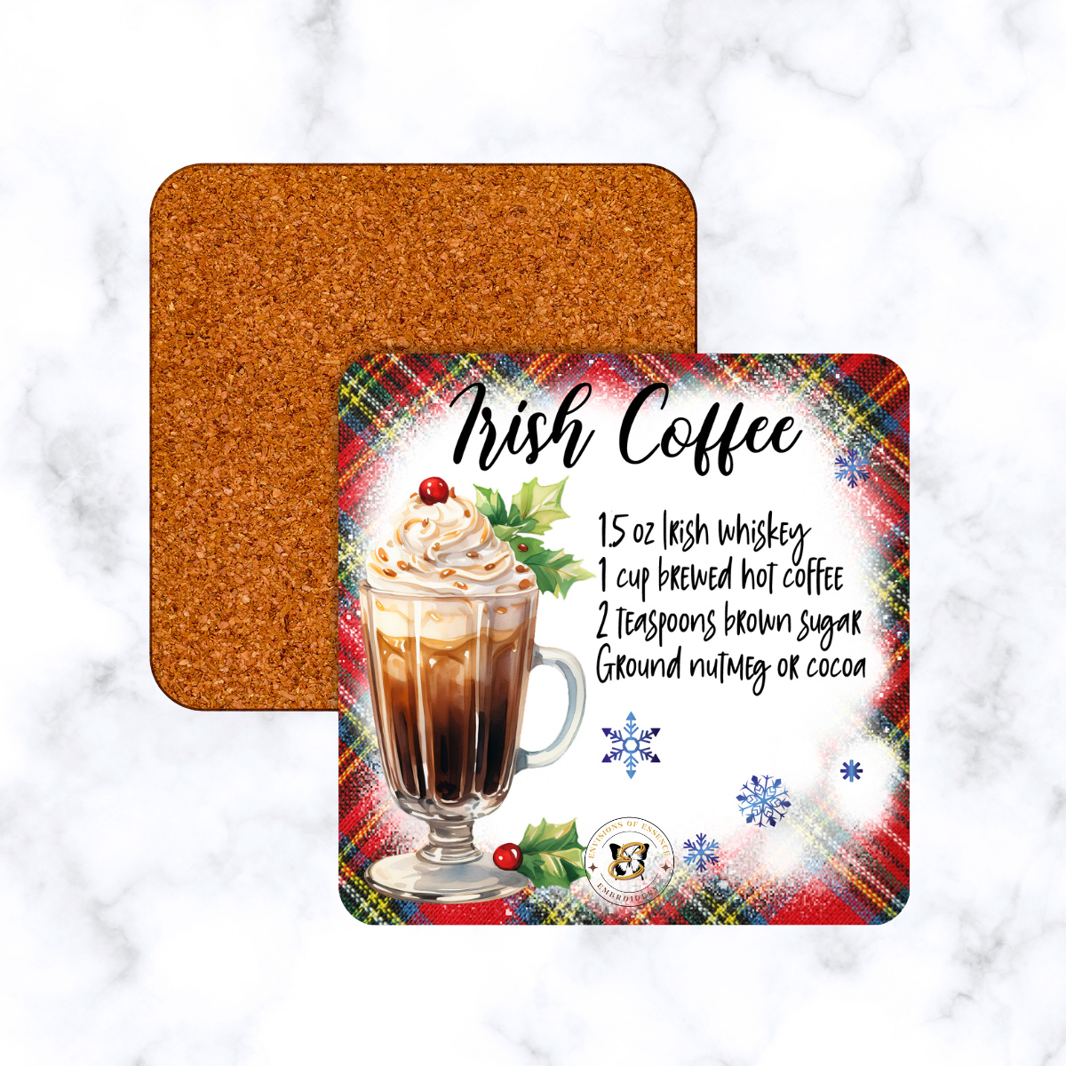 Timeless Holiday Mixed Cocktail Recipe Coaster Set #3