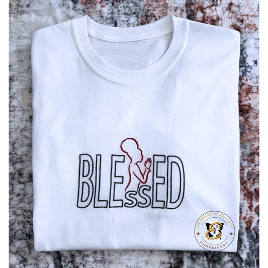 White Blessed Woman Praying Adult Unisex T-Shirts