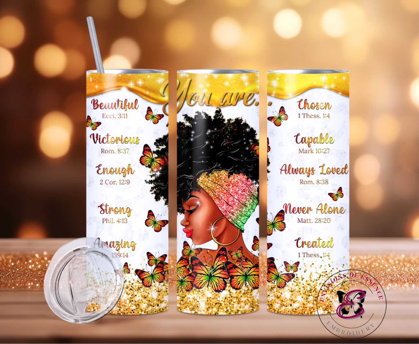 'You Are...' Inspirational Quotes with Butterflies 20oz Tumblers