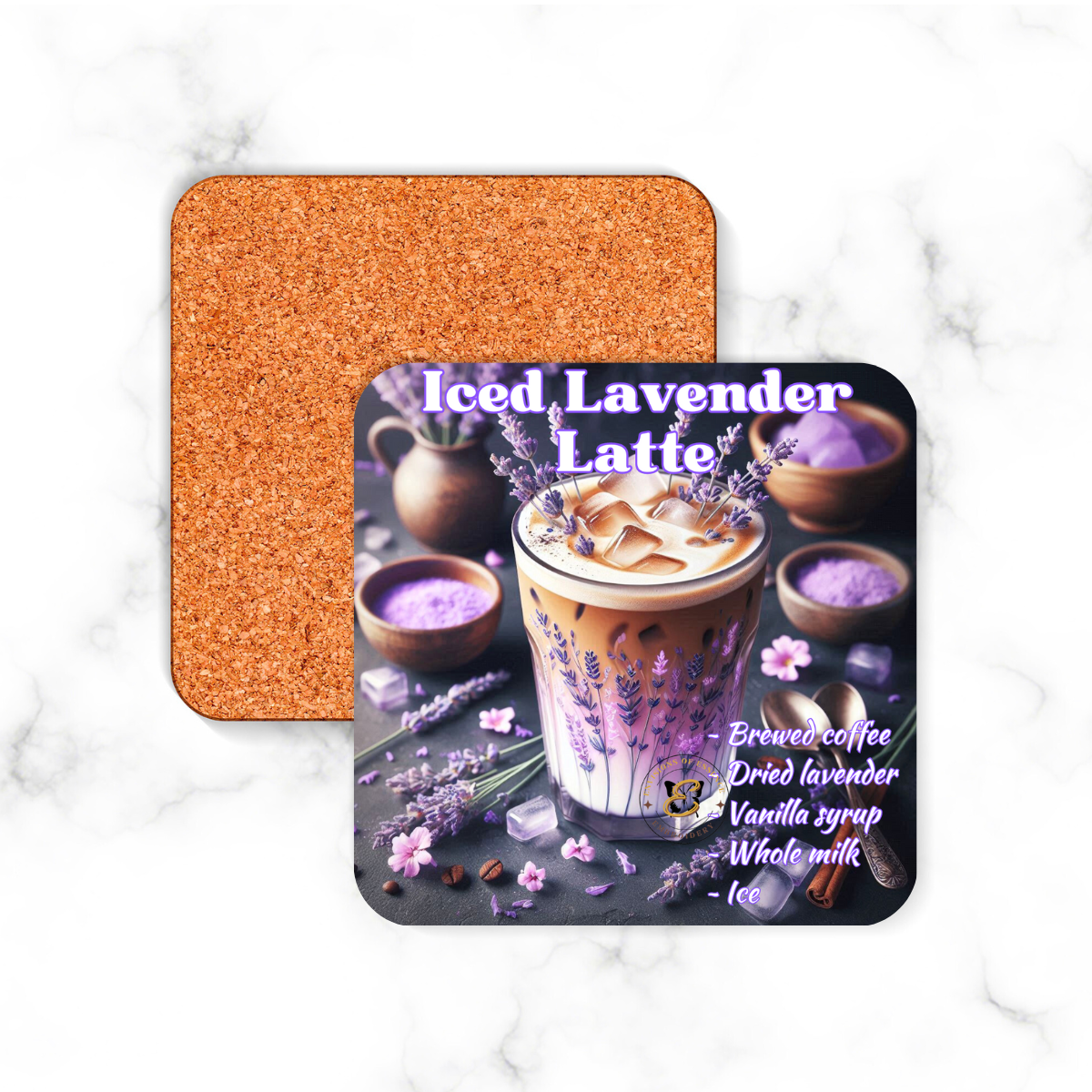 4-Piece Set Herbal & Fruity Mixed Flavored Ice-Coffee Recipe Coasters