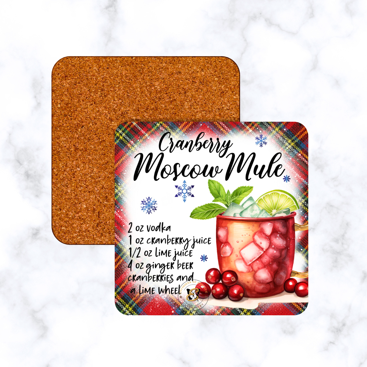 Timeless Holiday Mixed Cocktail Recipe Coaster Set #1