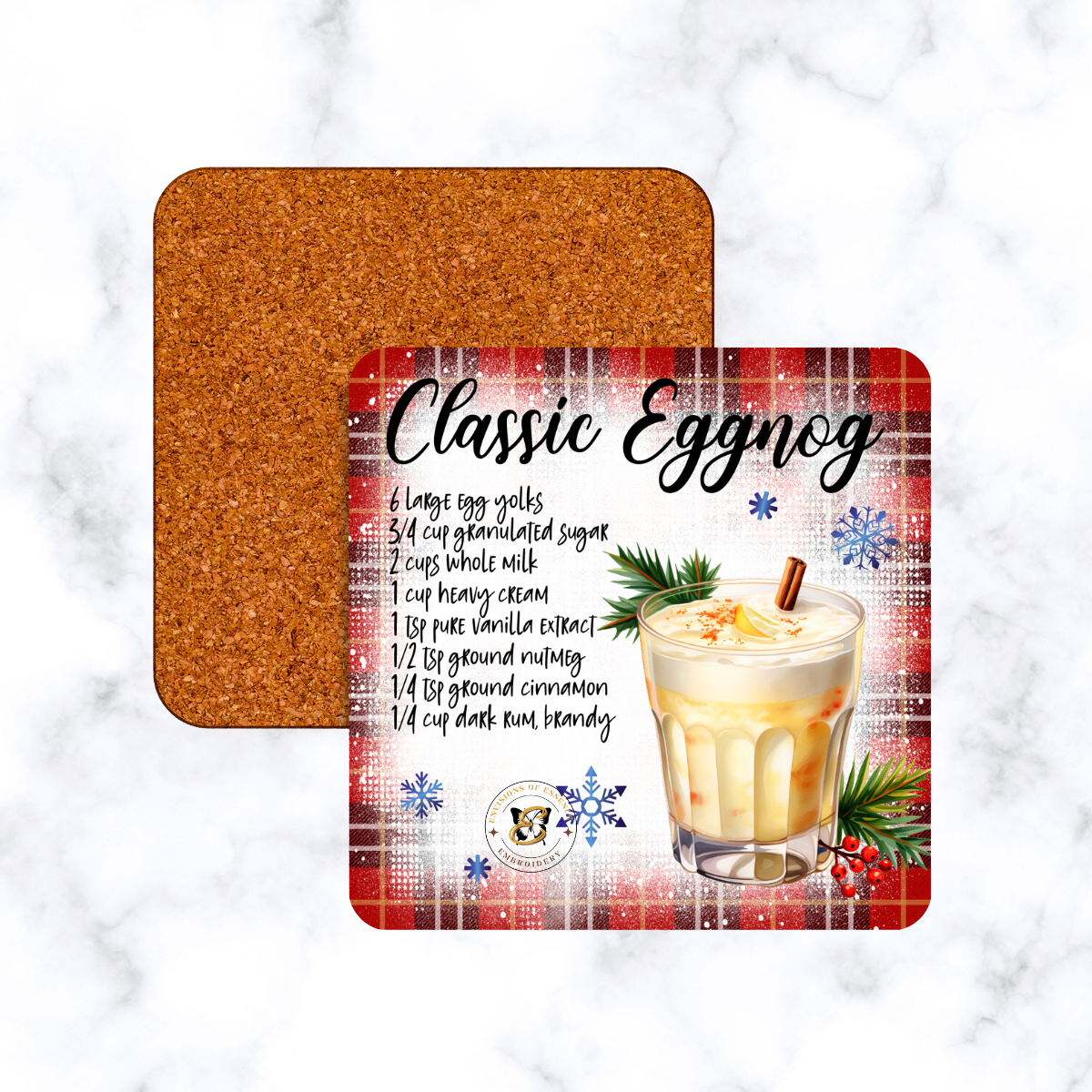 Timeless Holiday Mixed Cocktail Recipe Coaster Set #1