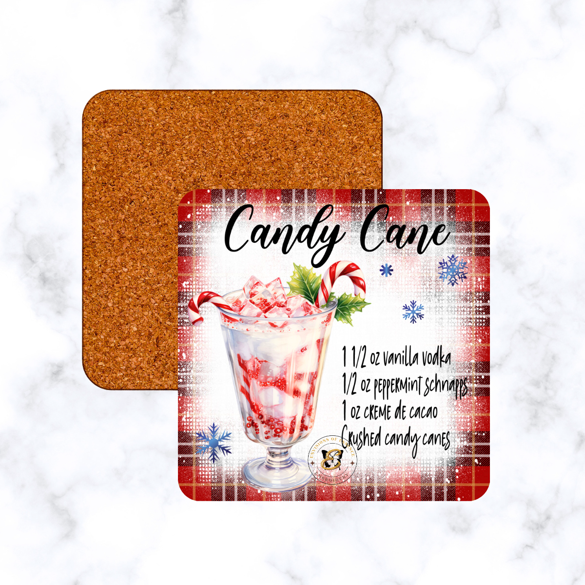 Timeless Holiday Mixed Cocktail Recipe Coaster Set #1