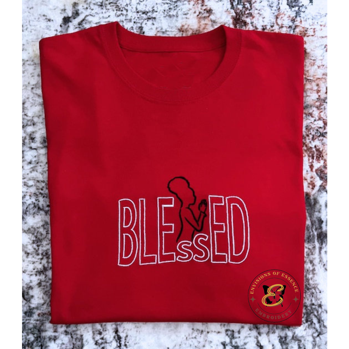 Red Blessed Woman Praying Adult Unisex T-Shirts