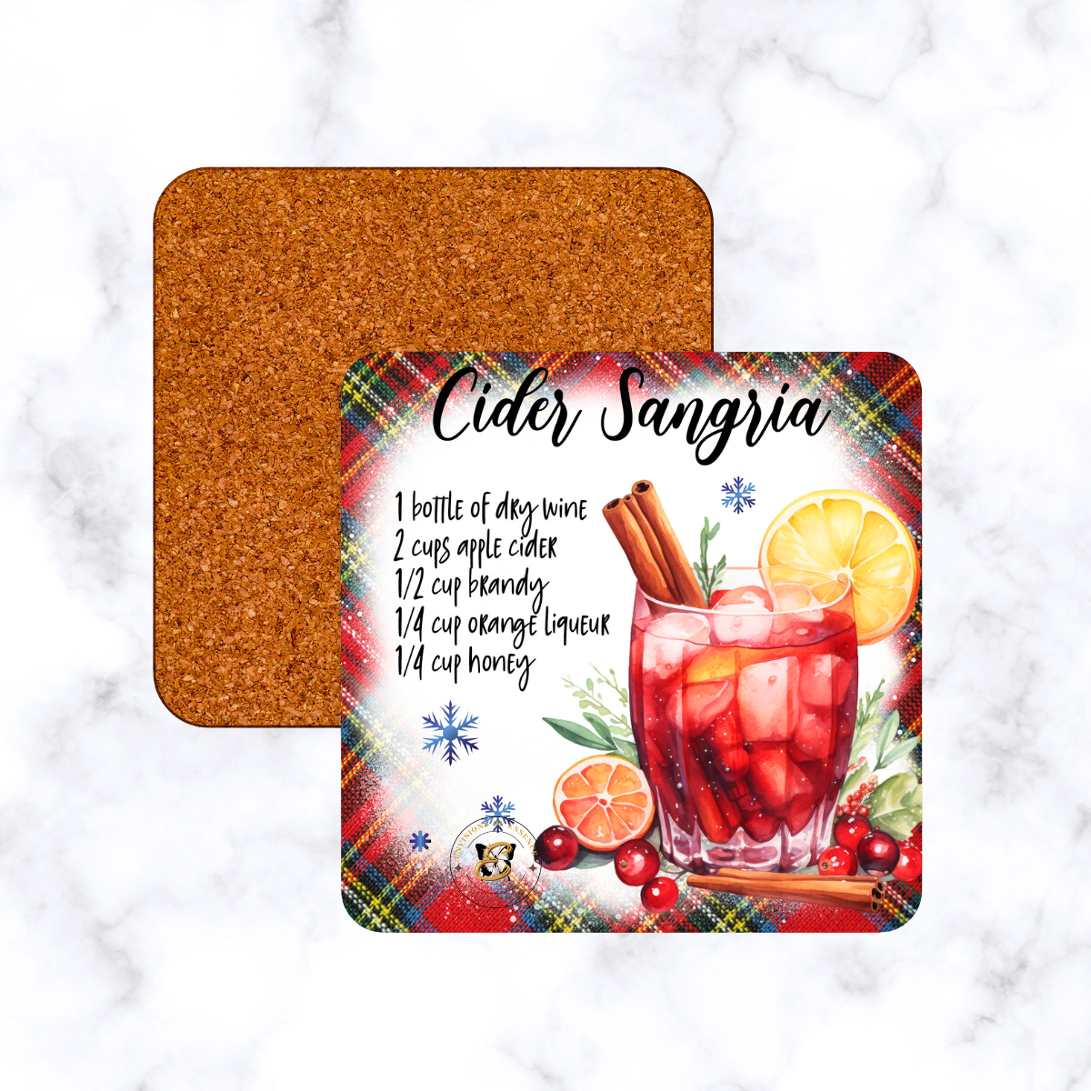 Timeless Holiday Mixed Cocktail Recipe Coaster Set #1