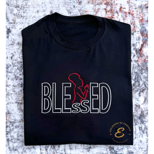 Black Blessed Woman Praying Adult Unisex T-Shirts