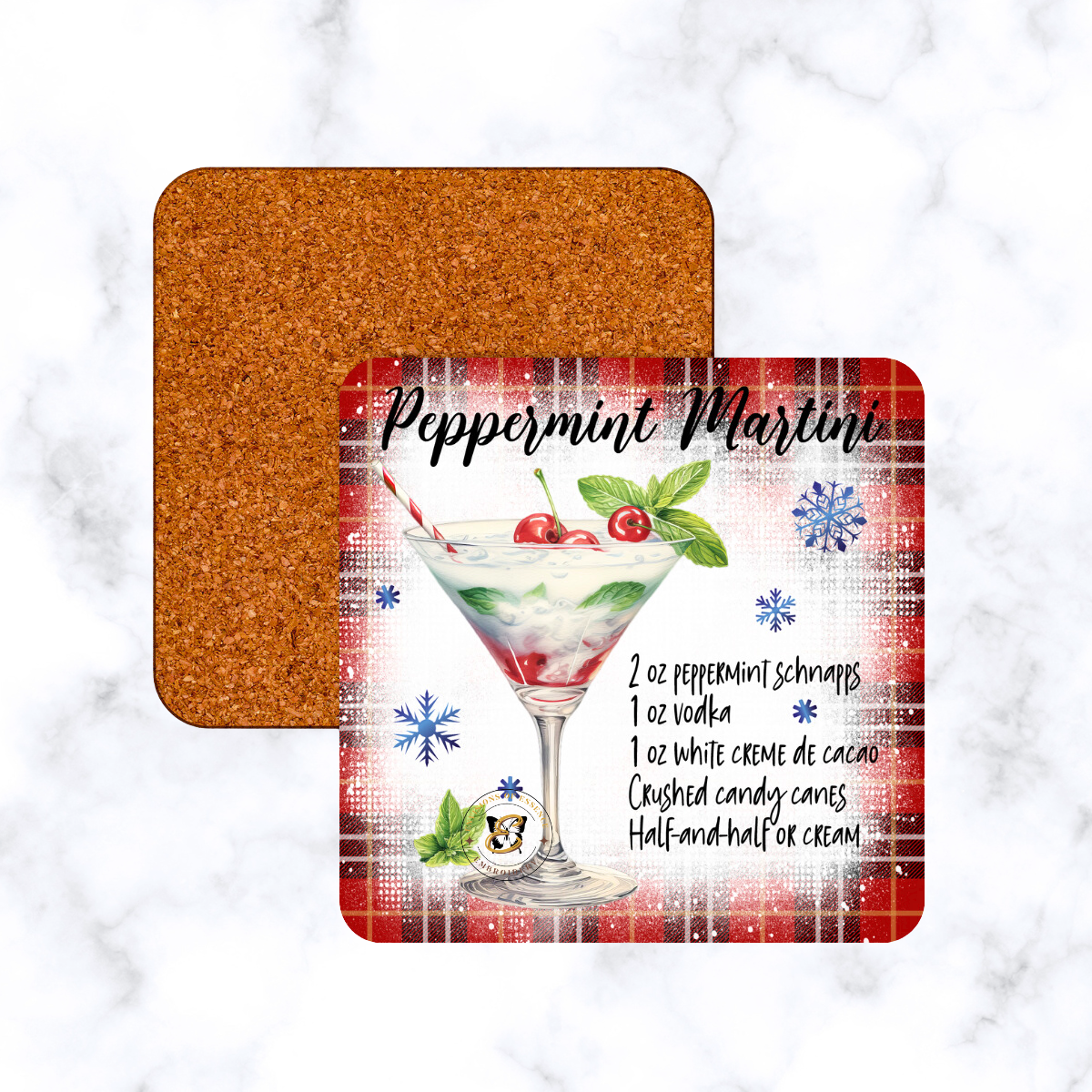 Timeless Holiday Mixed Cocktail Recipe Coaster Set #2