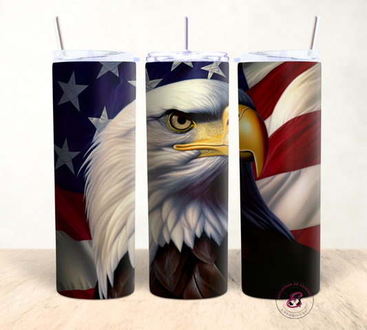 American Bald Eagle & Flag Tumbler